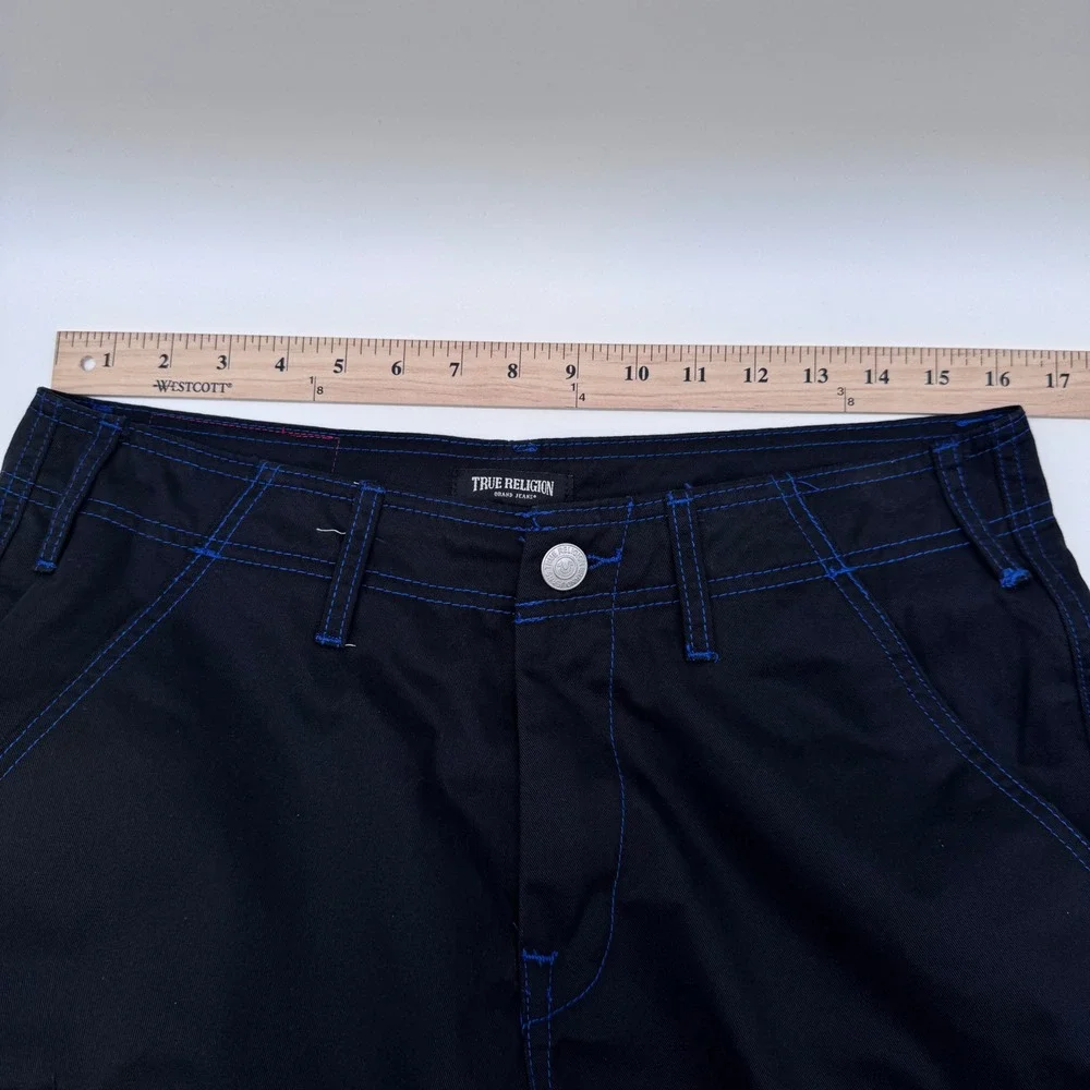True Religion Cargo Pants Mens 30 Jet Black Pacific Blue NWT